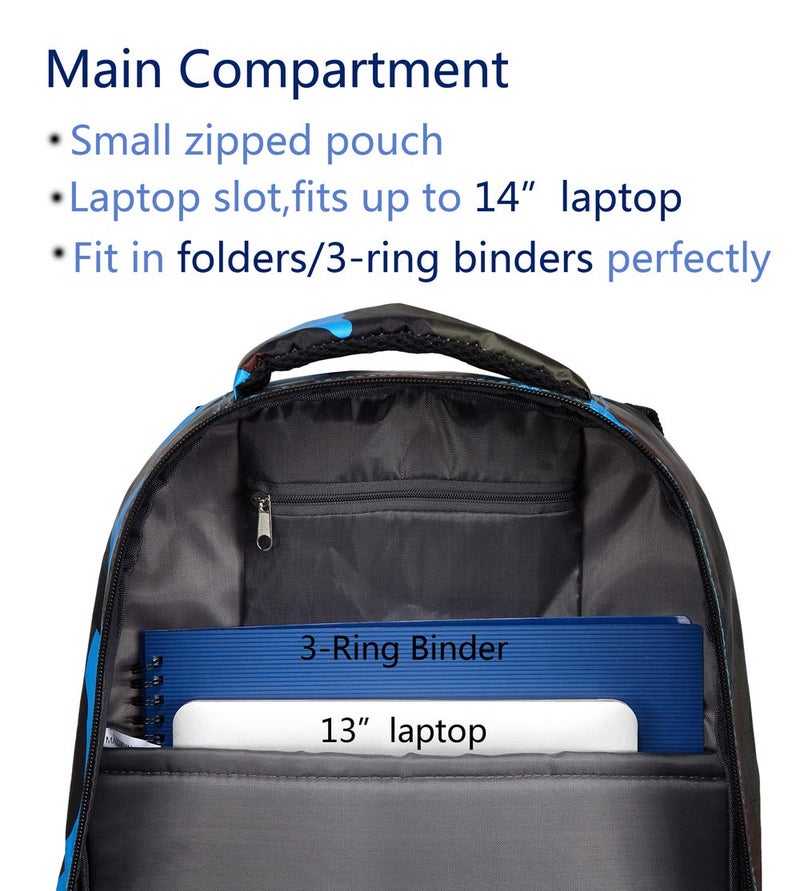 BLUEFAIRY حقائب ظهر للأطفال من BLUEFAIRY للأولاد والبنات للمدارس الابتدائية والمتوسطة حقائب مدرسية للعودة إلى المدرسة للأطفال من عمر 6-8 سنوات حقائب مدرسية للأطفال 17 بوصة باللون الأسود/الأزرق - Image 5